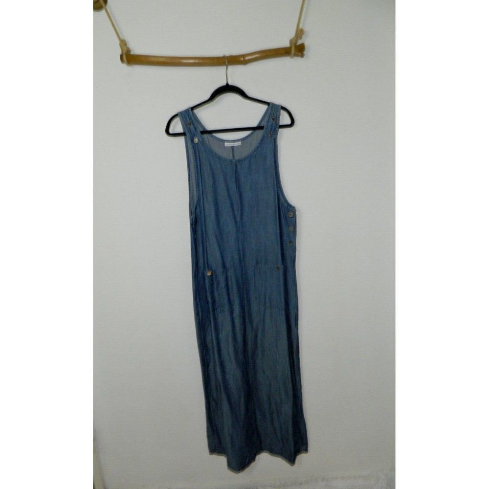 Bryn Walker Dress Blue Chambray Maxi Lagenlook Tunic Modesty Dress Size Small